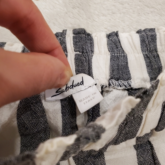 Subdued Cropped Culotte Pant Black White Size S Made in Italy - Picture 4 of 8